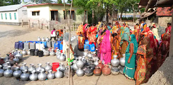 Collection of drinking water in coastal area of Bangladesh