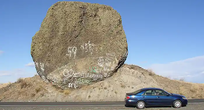 Glacial Erratic (Yeager Rock, a 400 metric ton boulder on the Waterville Plateau, Washington)